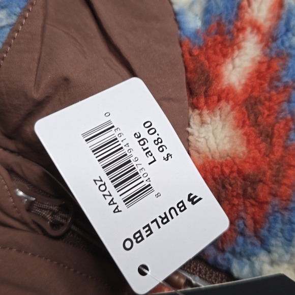3237 NWT Burlebo Mountain Fleece Sherpa - Quarter Zip - Arizona Aztec Lg - Picture 5 of 10